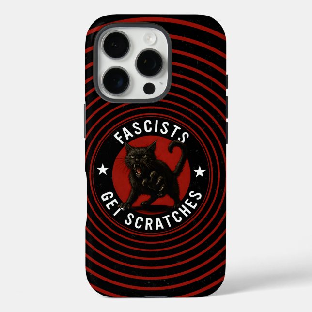 Funda iPhone 16 Pro Gatos Contra Fascistas (Reverso )