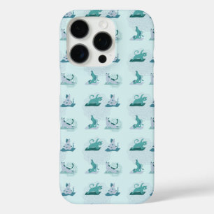 Funda iPhone 16 Pro Gatos de yoga verdes