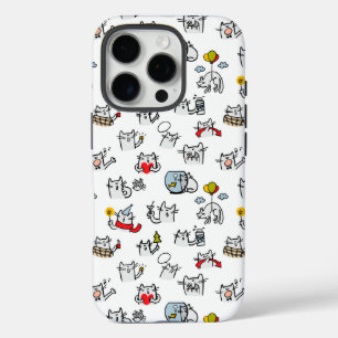 Funda iPhone 16 Pro Gatos divertidos, leche y magia.
