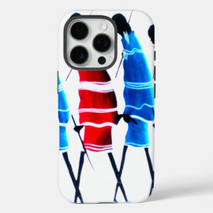 Funda iPhone 16 Pro Gente feliz guerreros masái paseando arte impreso