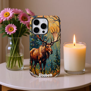 Funda iPhone 16 Pro Gigante forestal: alce y picos