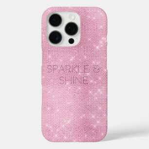 Funda iPhone 16 Pro Glam Sparkle, Moda glitzy rosa