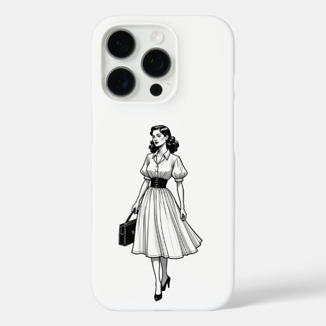 Funda iPhone 16 Pro Glamour de la Moda de los 50 (Reverso )