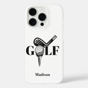 Funda iPhone 16 Pro Golf de nombre personalizado
