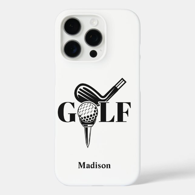 Funda iPhone 16 Pro Golf de nombre personalizado (Reverso )