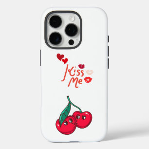 Funda iPhone 16 Pro Graciosas cerezas enamoradas.