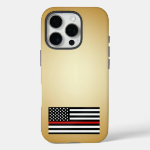 Funda iPhone 16 Pro Gradiente de oro de línea roja delgada