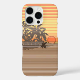 Funda iPhone 16 Pro Gran franja de atardecer amarillo hawaiano