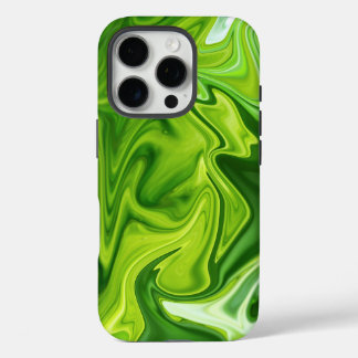 Funda iPhone 16 Pro Green Marble Swirl Abstract Phone Case