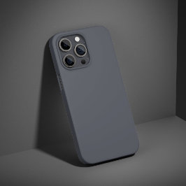 Funda iPhone 16 Pro Gris Carbón Moderno Color Sólido Plano