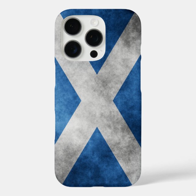 Funda iPhone 16 Pro Grunge de Escocia- Cruz de San Andrés (Reverso )