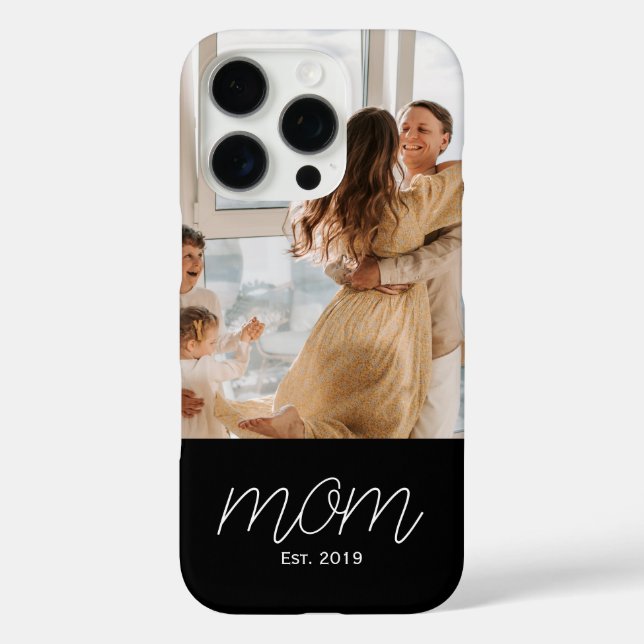 Funda iPhone 16 Pro Guión blanco establecida mamá negra personalizable (Reverso )
