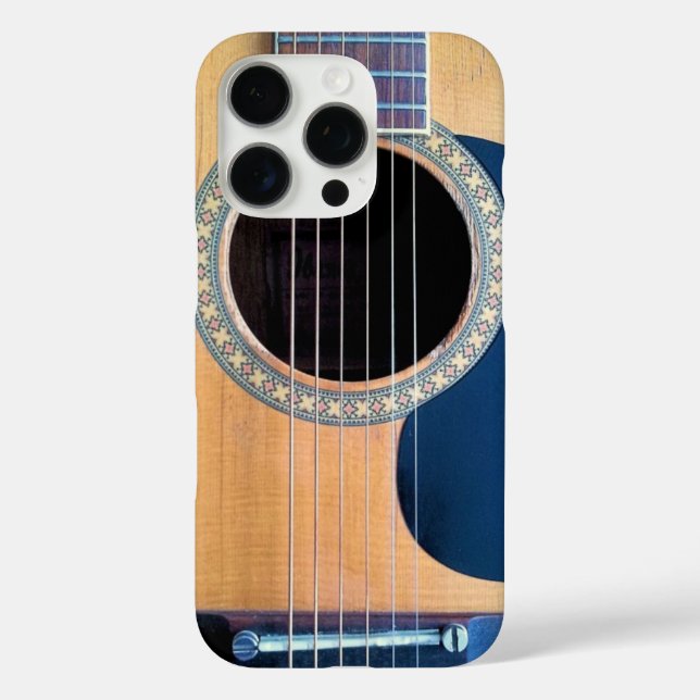 Funda iPhone 16 Pro Guitarra Acústica Dreadnought (Reverso )