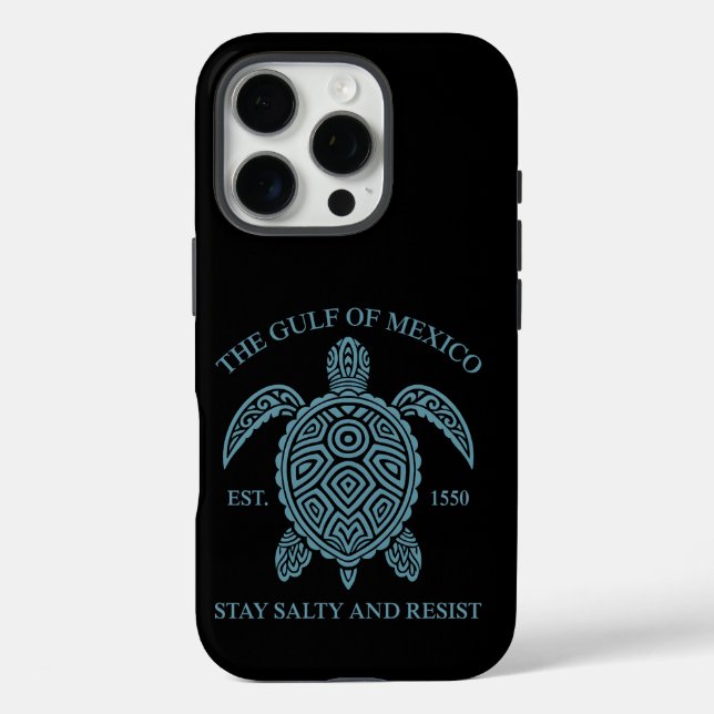 Funda iPhone 16 Pro Gulf Of Mexico ESTD 1550 Stay Salty And Resist (Reverso )