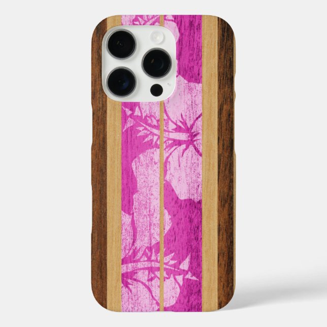Funda iPhone 16 Pro Haleiwa Surfboard Hawaii Pink (Reverso )
