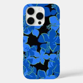 Funda iPhone 16 Pro Hanalei Hawaiian Hibiscus Floral Blue