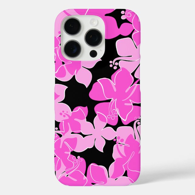 Funda iPhone 16 Pro Hanalei Hawaiian Hibiscus Floral Pink (Reverso )