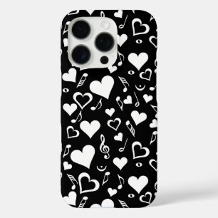 Funda iPhone 16 Pro Hearts and Music Notes