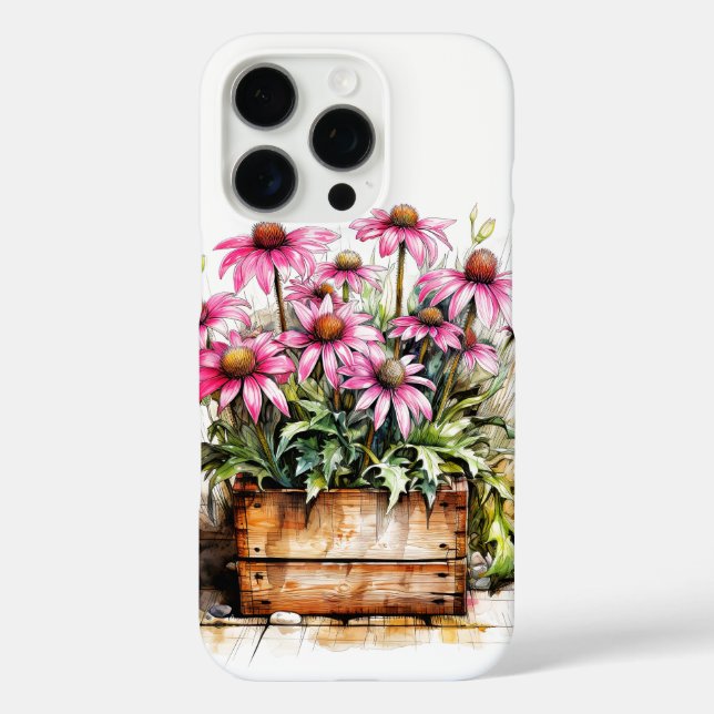 Funda iPhone 16 Pro Hermosas flores de aster florecientes (Reverso )