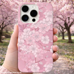Funda iPhone 16 Pro Hermoso diseño de flor de cerezo - Floral rosa