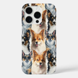 Funda iPhone 16 Pro Hermoso patrón de perro Corgi en acuarela