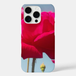 Funda iPhone 16 Pro Hermoso Rosa Celestial Rojo Contra Azul