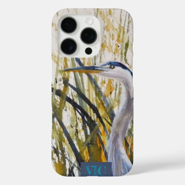 Funda iPhone 16 Pro Heron Art - En las malezas (Reverso )