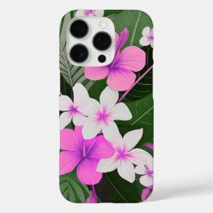 Funda iPhone 16 Pro Hibisco y Plumeria Moderno de mediados de siglo Ha