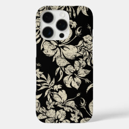 Funda iPhone 16 Pro Hibiscus Pareau Hawaii Floral Black