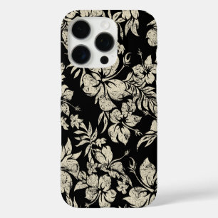 Funda iPhone 16 Pro Hibiscus Pareau Hawaii Floral Black