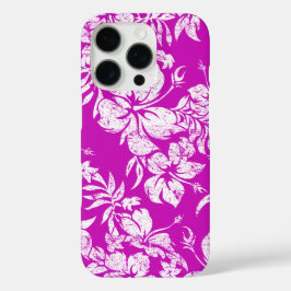 Funda iPhone 16 Pro Hibiscus Pareau Hawaii Magenta Floral