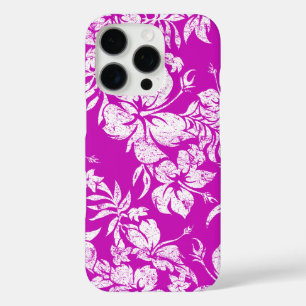 Funda iPhone 16 Pro Hibiscus Pareau Hawaii Magenta Floral