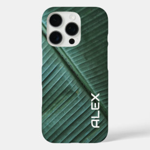 Funda iPhone 16 Pro Hoja Verde Detallada de Banano - Botánica Tropical