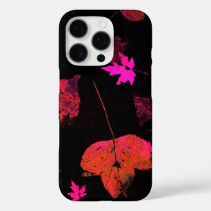 Funda iPhone 16 Pro Hojas brillantes con fondo oscuro
