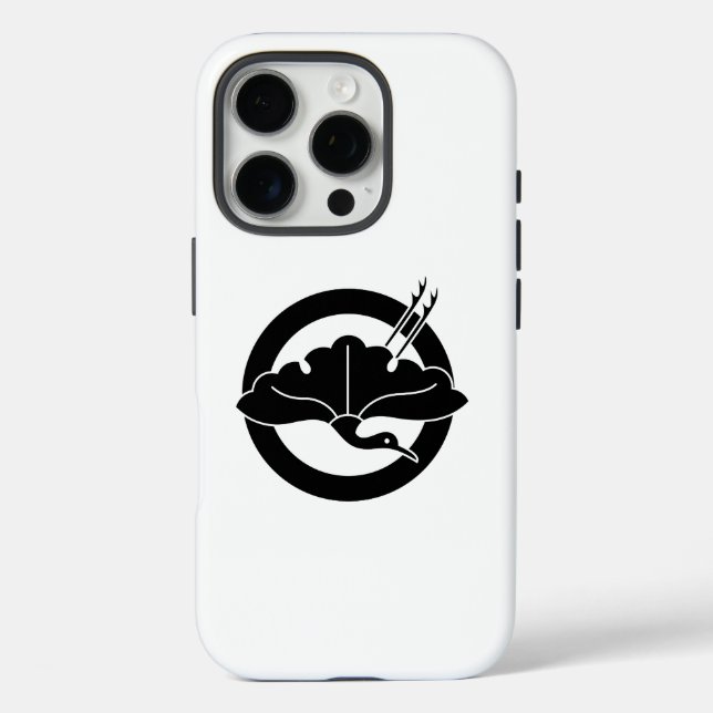 Funda iPhone 16 Pro Hojas de ginkgo en forma de grana en círculo (Reverso )