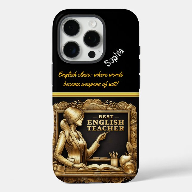 Funda iPhone 16 Pro Honrar la excelencia de la enseñanza del inglés (Reverso )