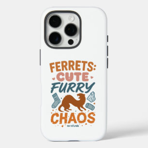 Funda iPhone 16 Pro Hurones: Lindos, Peludos, Caos