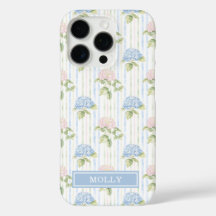 Hydrangea Azul Acuarela Rayada Personalizada