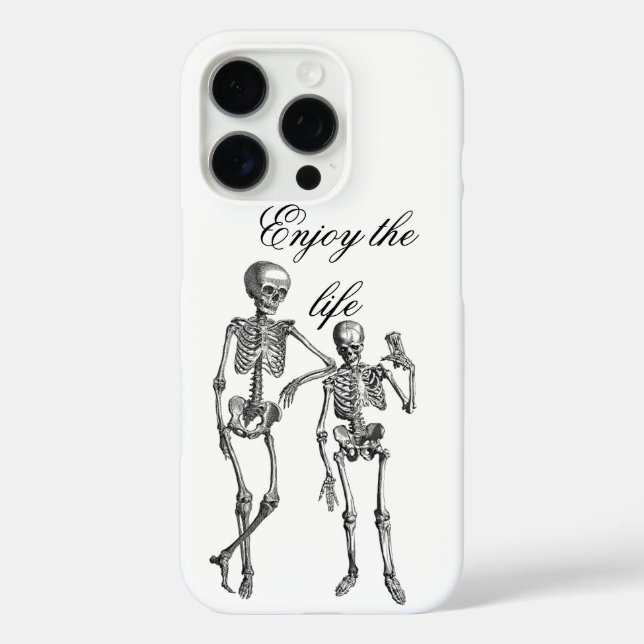 Funda iPhone 16 Pro Ilustración de esqueletos bailando (Reverso )