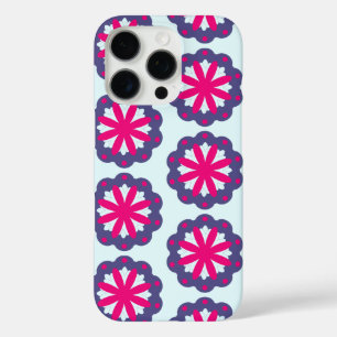 Funda iPhone 16 Pro Ilustracion de formas florales púrpura y rosa