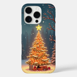 Funda iPhone 16 Pro Ilustracion forestal de Navidades Snowy