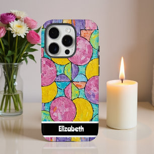 Funda iPhone 16 Pro Impasto texturizado Círculos Geométricos Smartphon