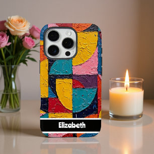 Funda iPhone 16 Pro Impasto vibrante Resumen de Smartphone geométrico