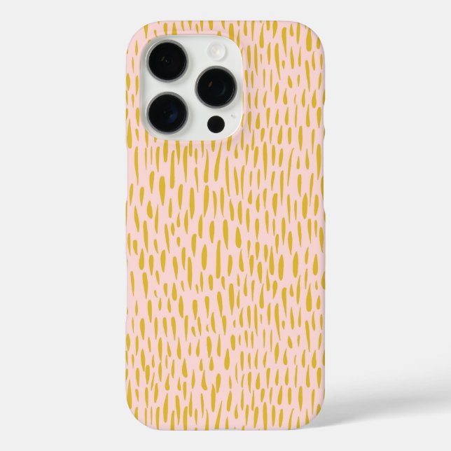 Funda iPhone 16 Pro Impresión de animales rosa y amarillo (Reverso )
