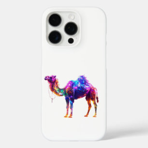 Funda iPhone 16 Pro Impresión de arte de camello brillante de neón - F
