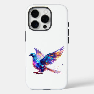 Funda iPhone 16 Pro Impresión de arte de paloma de cristal luminoso