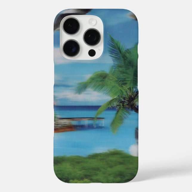 Funda iPhone 16 Pro Impresión de escenas de playa tropical (Reverso )