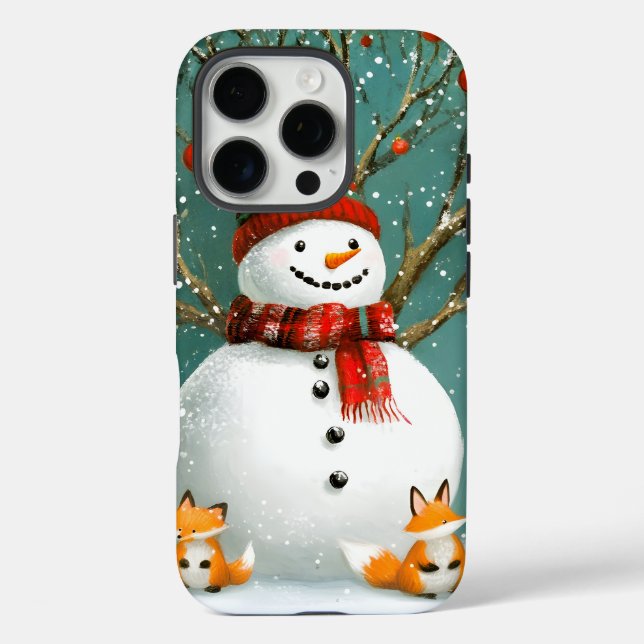 Funda iPhone 16 Pro Invierno escarpado Snowman Fox Wonderland (Reverso )