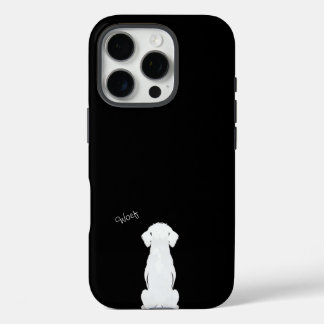 Funda iPhone 16 Pro Iphone case black with dog silhouette 