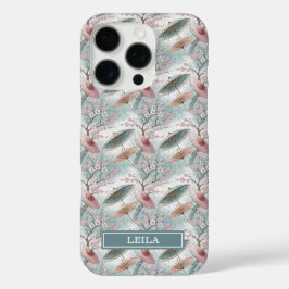 Funda iPhone 16 Pro Japanese Sakura Umbrella Pattern Monogrammed